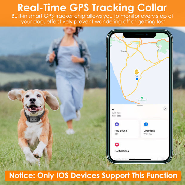 1Set 328FT Electric Wireless Dog Fence System With GPS Location Monitor Collar Receiver Rechargeable Beep Vibration Fence System For Small Medium Large Dogs