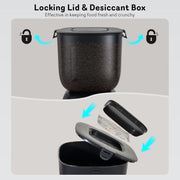 Smart Cat Feeding System - Dual Power Cat Feeder & Water Dispenser With Locking Lid, Desiccant Bag, Precise Portion Control For 4 Daily Meals, 10s Voice Recording Option