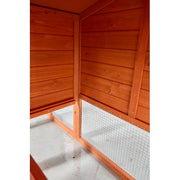 Large Wooden Rabbit Hutch, Outdoor Bunny Cage With Spacious Run, Waterproof Asphalt Roof, Pull-Out Tray And Ramp, Fir Wood Pet House For Rabbits, Chickens And Small Animals  Brown Green