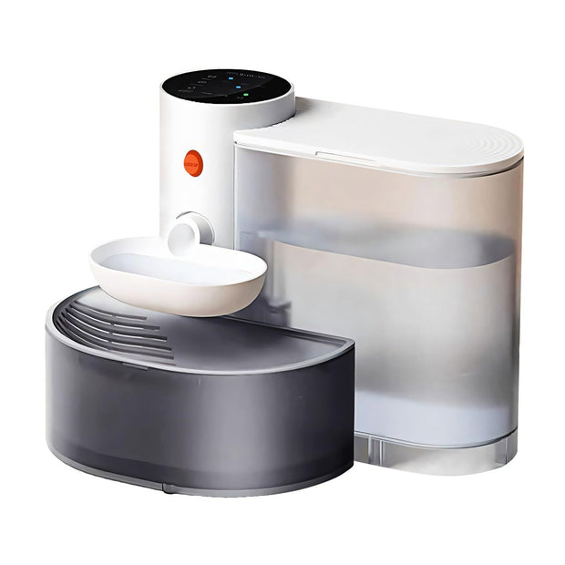 Smart USB Rechargeable Pet Water Fountain 101.44oz Self-Refill, Waste Separation, Non-Cartridge, Tilt-to-Drink, 2000mAh 18650 Battery, Ideal For Cats & Dogs