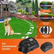 1Set Dog Fence System Pet Containment System With One Hundred Adjustable Levels IPX7 Waterproof Rechargeable Receiver Underground Fence For Small Medium Large Dog