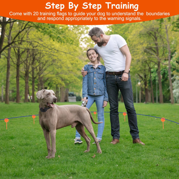 1Set Dog Fence System Pet Containment System With One Hundred Adjustable Levels IPX7 Waterproof Rechargeable Receiver Underground Fence For Small Medium Large Dog