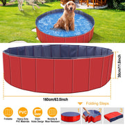 1Pc 160 X 160 X 30cm-63.0 X 63.0 X 11.8inch Foldable Pet Swimming Pool PVC  Dog Swim Pool Bathing Tub Playmat Pools