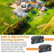 1Set 328FT Electric Wireless Dog Fence System With GPS Location Monitor Collar Receiver Rechargeable Beep Vibration Fence System For Small Medium Large Dogs
