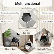 25.98 Inch Modern Pet Furniture, Including Cat Rack Side Table, Sofa Side Table, Flower Pot MDF Multifunctional Furniture, Cement Gray, Prohibited Platform Temu