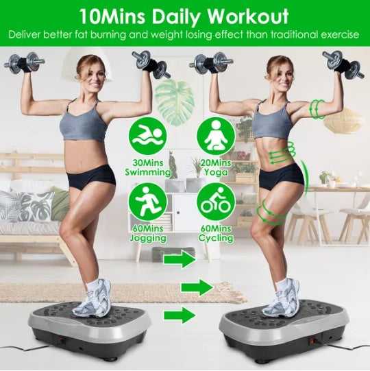 Vibration Exercise Machine With Resistant Bands
