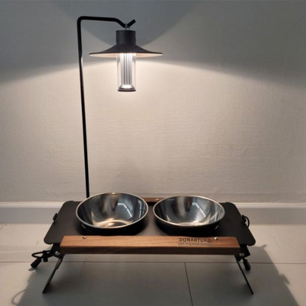 Cat Food Bowl Rack Outdoor Camping Dog Basin Double Bowl Shallow Mouth