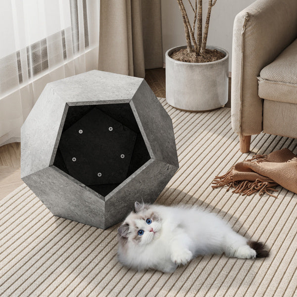 25.98 Inch Modern Pet Furniture, Including Cat Rack Side Table, Sofa Side Table, Flower Pot MDF Multifunctional Furniture, Cement Gray, Prohibited Platform Temu