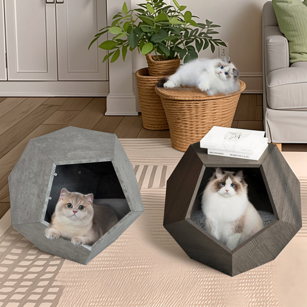 25.98 Inch Modern Pet Furniture, Including Cat Rack Side Table, Sofa Side Table, Flower Pot MDF Multifunctional Furniture, Cement Gray, Prohibited Platform Temu