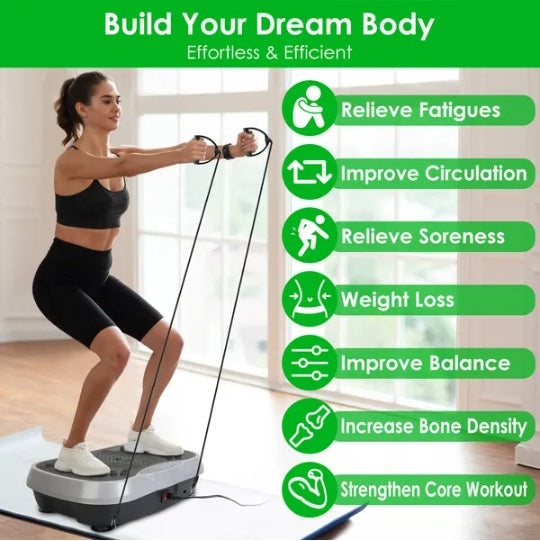 Vibration Exercise Machine With Resistant Bands